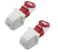 Akfldms 2X 16 Amp 5 pines Clavija & Enchufe A prueba de la intemperie IP44 3 fases 380-415v 3P + N + Earth 16A