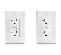 Akfldms 2X Salida GFCI de 20 A, Receptáculo Eléctrico GFI con Indicador LED, Interruptor de Circuito de Falla A A Prueba de Manipulaciones de 20 A