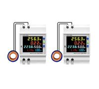 Akfldms 2X Tuya WiFi Pantalla Digital Inteligente Medidor de Electricidad Medidor de Corriente de Voltaje de Carril DIN Medidor de Frecuencia de Factor de Potencia B