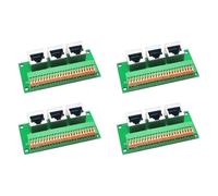 Akfldms 4X Placa de Conexión Hembra RJ45, Terminal de Resorte Rápido Sin Soldadura RJ45 A 8 Pines, Conector Hembra RJ45 de Vías con Placa PCB