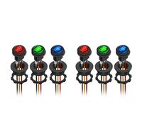 Akfldms 6X Interruptor Basculante Redondo 12V 20A Interruptor de Palanca Redondo Marino Impermeable con Certificación UL Interruptor de Encendido y Apagado con Luz LED Resistente 3 Colores