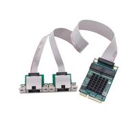 Akfldms Adaptador de Red Gigabit Ethernet Mini PCIE A RJ45 de Dos Puertos I350-AM2, Tarjeta de Red de Servidor con Cable de 2 Puertos, Tipo Dividido