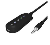 Akfldms Adaptador Receptor de Audio Bluetooth 5.3 de 3,5 mm con Micrófono Auxiliar Inalámbrico para Eliminar Voces y Dividir Música para Karaoke en