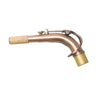 Akfldms Boquilla de Latón con Cuello Doblado para Saxofón Alto en Mi Bemol, Boquilla de Tubo Doblado, Cuello de Saxofón Antiguo, Accesorios para Instrumentos, Color Rojo Antiguo