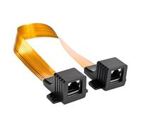 Akfldms Cable Adaptador de Red de Internet Plano CAT6 Cat5 RJ45 con Conectores F Hembra, Cable de Puente de 30 cm para Ventana de Casa o Coche.