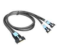 Akfldms Cable Adaptador Gen5 MClo X8 Cable de Servidor Gen5 MCIO X8 A MCIO X4 Dual para PC 3.0 U.2 Cable Oculink Pcie de 0,5 M