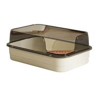 Akfldms Caja de Semicerrada para Gatos, Inodoro Abierto Antiarena, Bandejas de Limpieza Desmontables, Suministros para Mascotas de Gran Espacio.