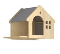 Akfldms Cama para Gatos Villa, Cama para Gatos Tipo Pared, Estante de Pared Pequeño de Madera Maciza para Gatos A