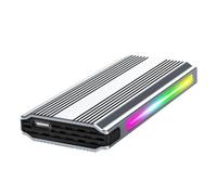 Akfldms Carcasa USB Tipo C RGB M2 de Aluminio para SSD M2, USB Tipo C 3.1, 10 Gbps, Estado Sólido, Doble Protocolo