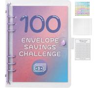 Akfldms Carpeta de DesafíO de Ahorro de Dinero de 100 Sobres, Hoja de Presupuesto de Gastos para Presupuestar y Ahorrar Dinero, Carpeta de Presupuesto PúRpura