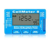 Akfldms Comprobador de Capacidad de Batería Digital LCD RC 1-8S, Medidor de Voltaje y Capacidad de Batería LiPo, Li-Ion y NiMH.