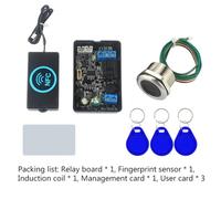 Akfldms Controlador de Acceso por Huella Dactilar Módulo de Relé de Control de Cerradura Eléctrica NFC Interruptor de Inducción de Tarjeta IC S3 Huella Dactilar y NFC