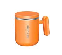 Akfldms de Café de Acero Inoxidable de 400 Ml con Agitador Automático, Recargable, Eléctrica, con Aislamiento y Tapa, Color Naranja.