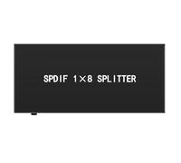 Akfldms Divisor de Audio Óptico, Divisor Digital Toslink S/PDIF de Fibra Óptica de 1 Entrada y 8 Salidas para Cine en Casa, Altavoces, Enchufe Europeo.