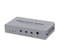 Akfldms Divisor Óptico Digital, Divisor de Audio Óptico Digital SPDIF TOSLINK de 1 Entrada y 3 Salidas, Compatible con Formato de Audio LPCM2.0 Doldy