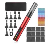 Akfldms Herramienta de Lijado de Detalles Recíproca, Lijadora de Pluma Eléctrica Recargable por USB con 12 Hojas de Papel de Lija Autoadhesivas