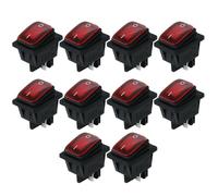 Akfldms Interruptor Basculante Impermeable de, 250 V, 16 A, Botón para Coche o con Luz LED Roja