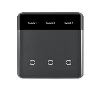 Akfldms Interruptor Táctil Inteligente Inalámbrico Tuya Smart ZigBee 3.0 con Pantalla de Diodo Emisor de Luz y Enchufe Europeo, Color Negro y Gris.