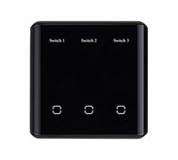 Akfldms Interruptor Táctil Inteligente Inalámbrico Tuya Smart ZigBee 3.0 con Pantalla de Diodo Emisor de Luz y Enchufe Europeo, Color Negro.