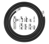 Akfldms Juego de 10 Adaptadores para Aerógrafo con Manguera Trenzada de Nailon de 1,8 M y Acopladores de Desconexión Rápida.