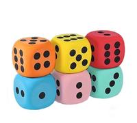 Akfldms Juego de 6 Dados Grandes de Espuma Suave: Ideal para Juegos Interactivos con Mascotas.