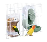 Akfldms Juego de Comedero y Dispensador de Agua para Pájaros Que No Ensucia: Alimentación e Hidratación Automáticas, Accesorios para Jaulas de Periquitos para Loros