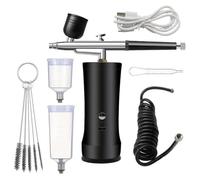 Akfldms Kit de Aerógrafo Eléctrico con Compresor, Juego de Aerógrafo Inalámbrico, Juego de Aerógrafo de Mano para Maquillaje, Pintura, Decoración de Pasteles. A