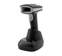 Akfldms Lector de Código de Barras Bluetooth Portátil, Lector de Código de Barras QR Inalámbrico 1D y 2D con Base para Supermercados.