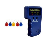 Akfldms Lector/Escritor de Tarjetas RFID Portátil de 125 KHz + 5 Llaveros, Copiadora, Duplicadora, Programadora y Copiadora de Tarjetas de Identificación EM4305 T5577