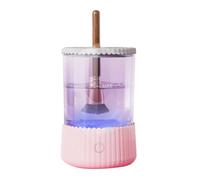 Akfldms Limpiador Eléctrico de Brochas de Maquillaje con USB, Limpiador Eficiente para Brochas de Maquillaje de Belleza para Mujeres, Color Rosa.