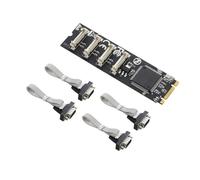 Akfldms M.2 M+B Key A 4X RS232 Tarjeta Adaptadora Serie Tarjeta de Expansión M.2 Tarjeta Controladora M.2 Serie RS232 de 4 Puertos para PC de Escritorio