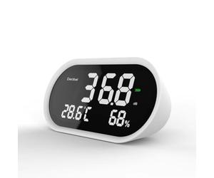 Akfldms Medidor de Temperatura, Humedad y Ruido con Pantalla Digital y Medidor de Decibelios. Sonómetro.