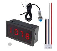 Akfldms Medidor de Velocidad RPM con 4 Pantallas LED Digitales, Tacómetro para Motor de Alta Precisión con Sensor de Proximidad Hall.