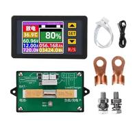 Akfldms Medidor de Voltaje y Corriente Digital DC7-200V, Voltímetro, Comprobador de Capacidad de Batería, Coulómetro de Corriente Bidireccional de 500 A