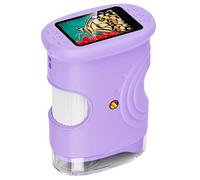 Akfldms Microscopio Digital de Mano 50-1000X con Pantalla HD de 2" para Niños, Regalo Educativo de Cumpleaños, Microscopio de Bolsillo para Niños, Color Violeta.
