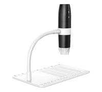 Akfldms Microscopio Digital USB WiFi 1000X con Pantalla de 4,3 Pulgadas, Microscopio Electrónico de Monedas para Soldar, 1080P, con 8 Luces LED, Color Negro.