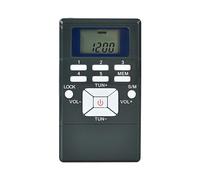 Akfldms Mini Radio FM Estéreo de 1,2 Pulgadas con Reloj Digital para Interpretación Simultánea, Radio con Clip y Auriculares para Gimnasio, Color Gris.