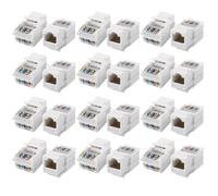 Akfldms Módulo Ethernet Jack 24PCS Cat6 RJ45 Acoplador Sin Herramientas Hembra A Hembra Gigabit Panel para Panel de Conexión