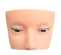 Akfldms Nueva Cabeza de Maniquí Real de 4 para Práctica de Extensión de Pestañas Cabeza de Muñeca de Silicona con Pestañas Abiertas B