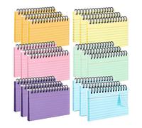 Akfldms Paquete 18 Tarjetas íNdice Multicolores con Cubierta PVC Transparente Tarjetas de íNdice EncuadernacióN con Tornillos Tarjetas Estudio de 3X5 Pulgadas Tarjetas de Notas, 6 Colores