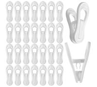 Akfldms Paquete de 50 Pinzas de Plástico Blancas para Perchas de Ropa de, de 7 cm, Multiusos, para Pantalones y