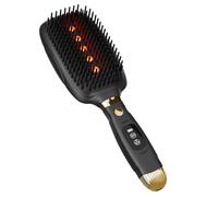 Akfldms Peine para el Crecimiento del Cabello con Luz Roja, Microcorriente EMS, Terapia Infrarroja, Cepillo para Masaje del Cabelludo con Función de Vibración, Color Negro