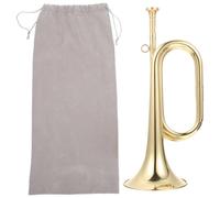 Akfldms Pequeña Trompeta Corneta de Latón con Cuerno Dorado, Instrumento de Viento para Principiantes, para Banda Escolar, Niños y Estudiantes