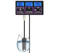 Akfldms PH-116 Medidor de Calidad del Agua 6 en 1 Digital Monitor de PH/Temperatura/EC///TDS Detector de Agua para Piscina Enchufe Europeo