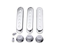 Akfldms Piezas de Volumen Bobina Simple Perilla de Tono Engranaje de Ajuste Tapa del Interruptor Cubierta de de Guitarra Plateada