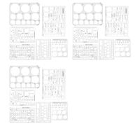 Akfldms Plantilla Circular de 18 Piezas para Dibujar, Plantillas de Formas Geométricas, Regla de Medición de Círculos y Cuadrados para Dibujar Encofrados de Construcción