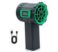 Akfldms Potente Ventilador de 650 W, Motor Sin Escobillas de 240 Km/H, Indicador de de Batería, Quitanieves, Soplador para Exteriores, Color Verde.