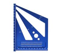 Akfldms Regla de MedicióN para CarpinteríA, Transportador de Escuadra de 22,5/30/45/60/67,5 Grados, para Dibujo de Ingeniero Carpintero, Pulgadas Azules