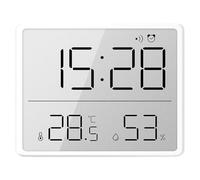 Akfldms Reloj de Pared Digital Delgado - Reloj Electrónico de Cocina con Alarma LCD, Pantalla de Temperatura y Humedad - Multifuncional