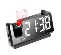Akfldms Reloj Despertador con Proyección, Pantalla LED HD, Relojes de Proyección Inteligentes para Dormitorio, Reloj Digital Giratorio de 180 Grados, Proyector B